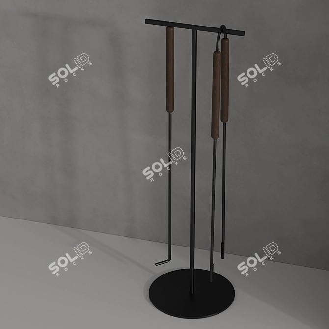 Modern Fireplace Wall Set 3D 3D model image 4