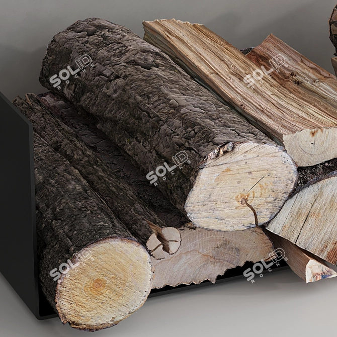 Modern Fireplace Wall Set 3D 3D model image 5