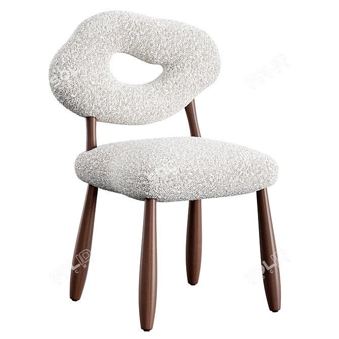  Heavenly Bouclé Upholstered Chair 3D model image 1