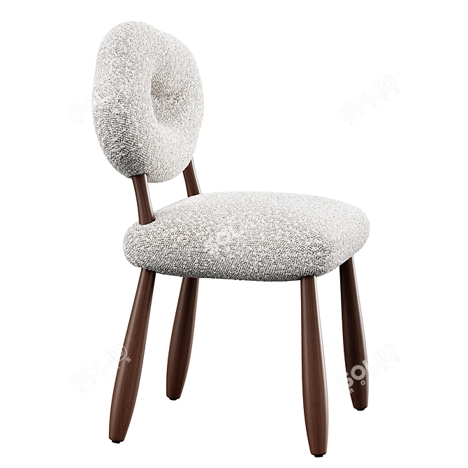  Heavenly Bouclé Upholstered Chair 3D model image 3