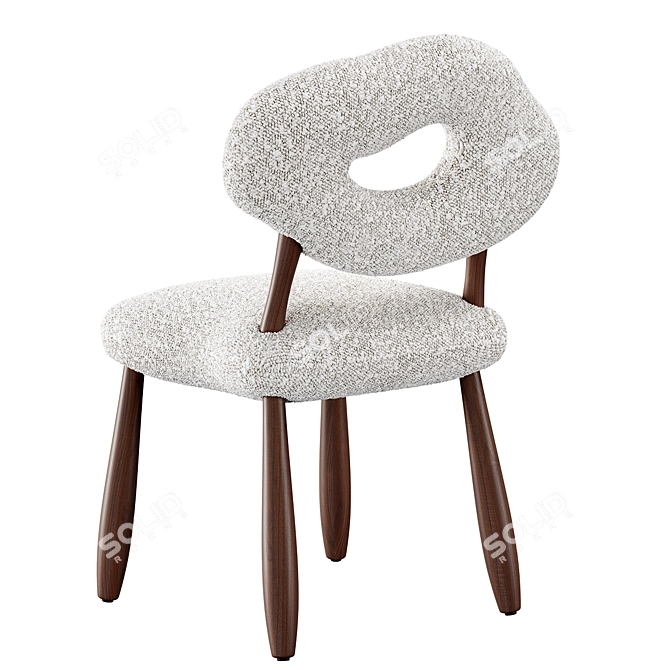  Heavenly Bouclé Upholstered Chair 3D model image 4