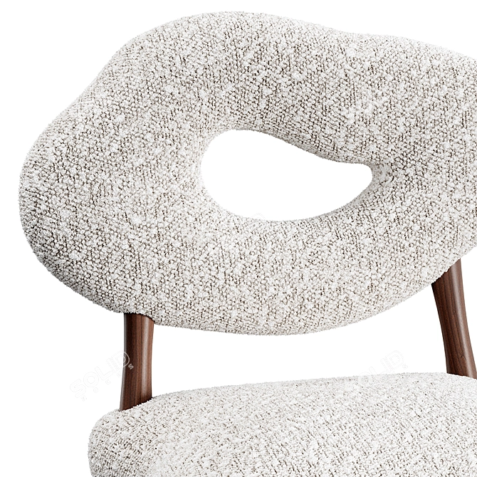  Heavenly Bouclé Upholstered Chair 3D model image 5