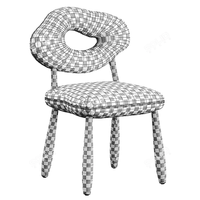  Heavenly Bouclé Upholstered Chair 3D model image 7