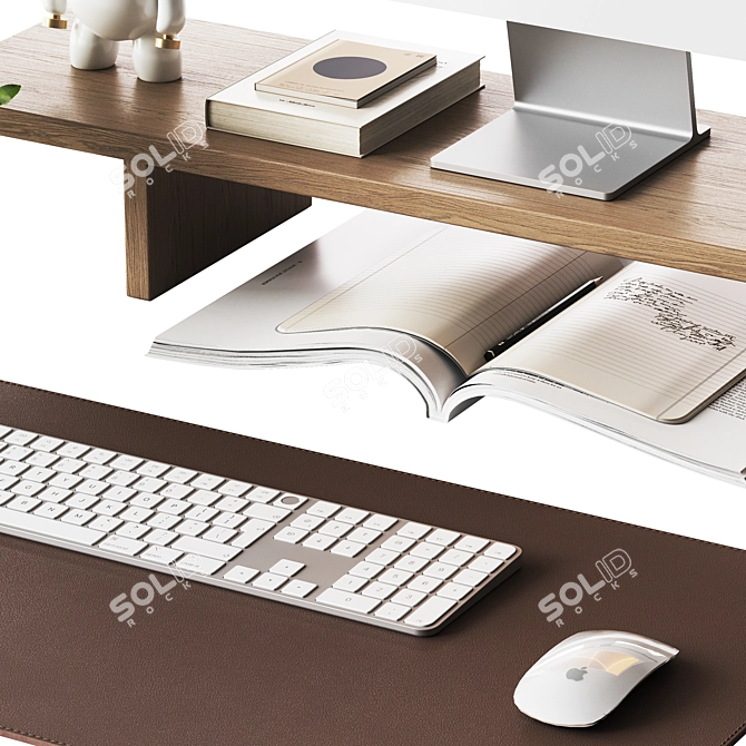 Workspace Japandi Set with Apple Gear 3D model image 4