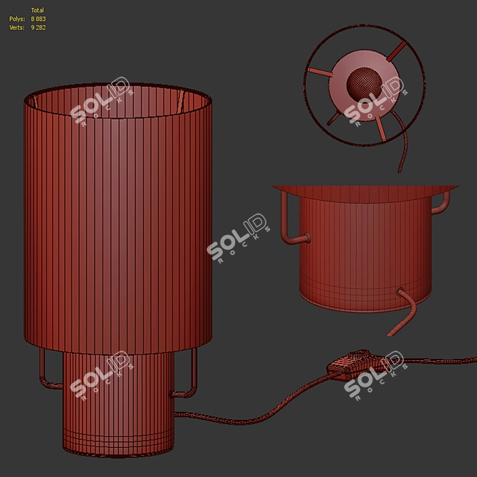 Truro Table Lamp, Corona Legacy Metal & Vray, Modern 3D model image 4