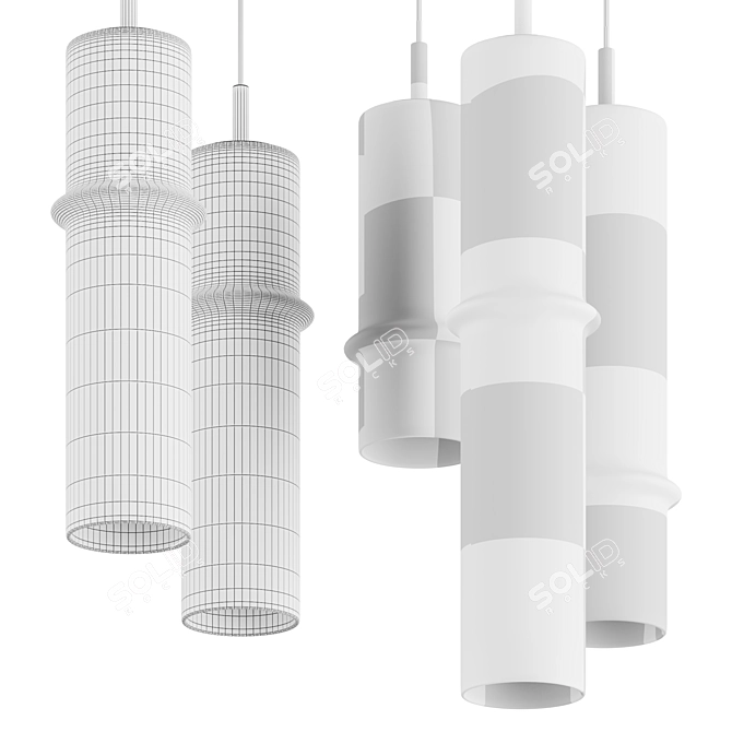 Bamboo Forest Pendant Light 3D model image 2