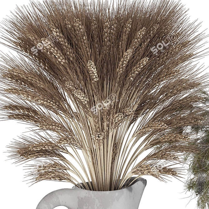 Christmas Dried Plants Vase Decoration 3D model image 3