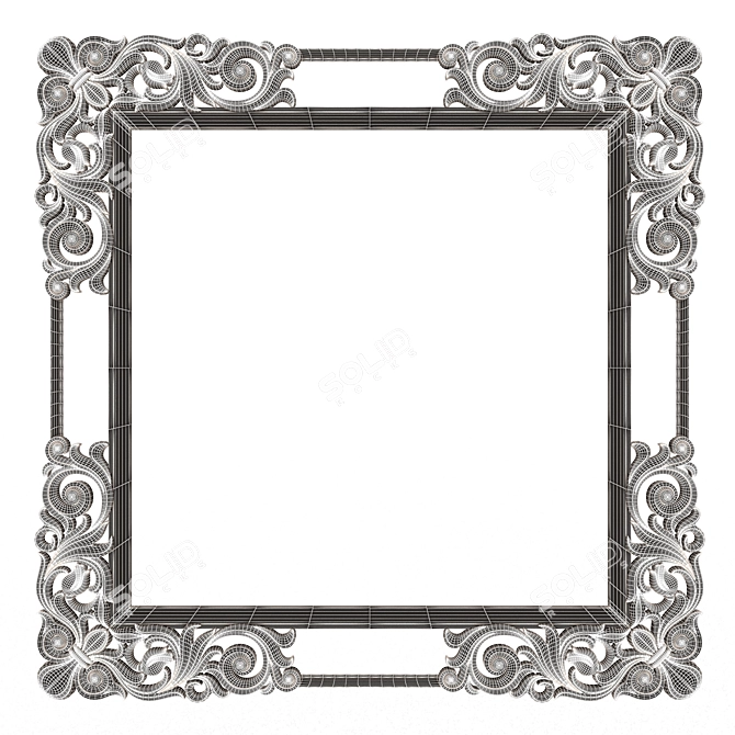 Elegant Frame & Mirror Set 3D model image 6