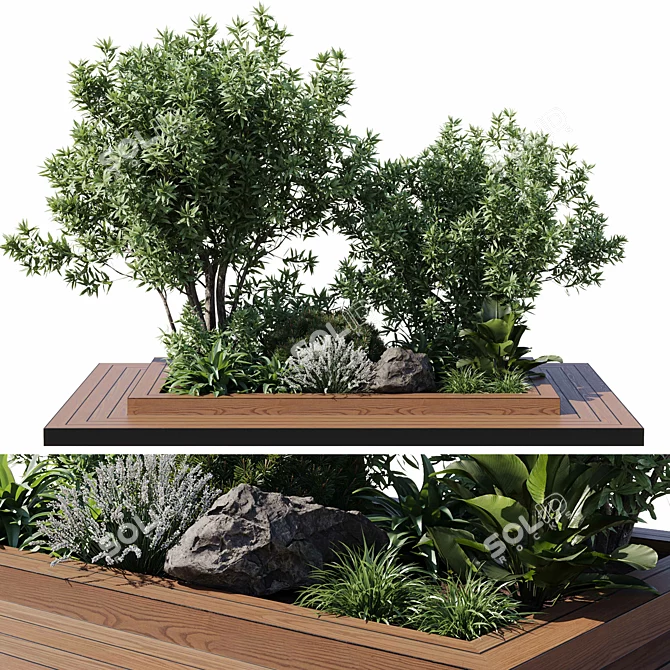 Nature-Inspired Plant Set Elevation 3D model image 1