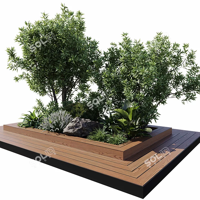 Nature-Inspired Plant Set Elevation 3D model image 3