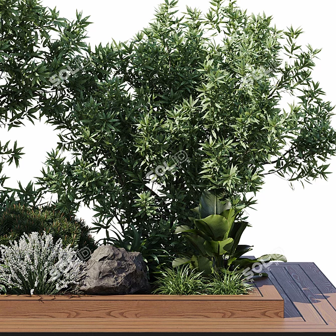 Nature-Inspired Plant Set Elevation 3D model image 5