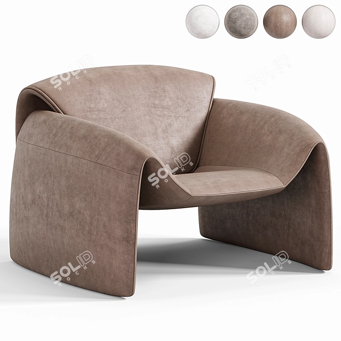 Stylish Le Club Armchair Design 3D model image 2