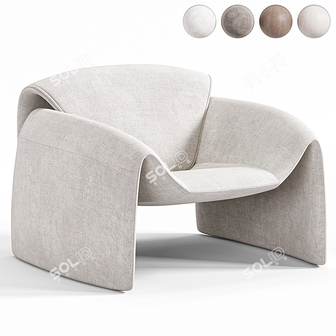 Stylish Le Club Armchair Design 3D model image 3