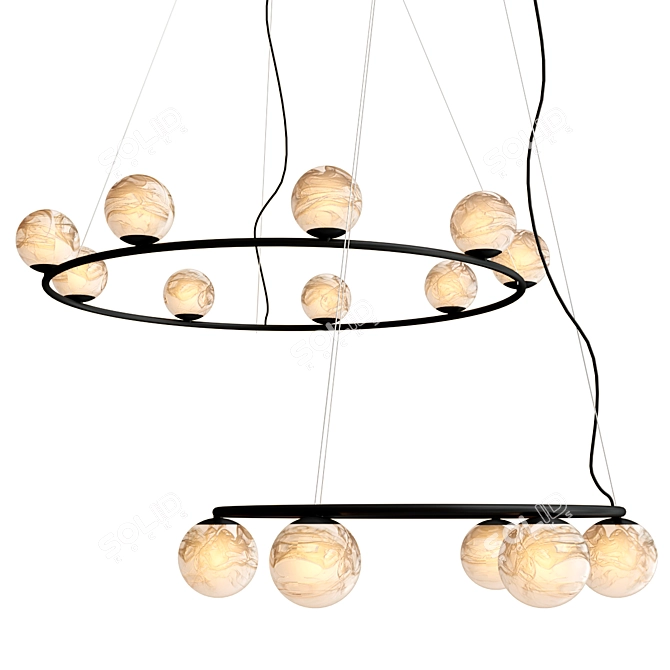 Modern LED Chandelier by Tribeca 3D model image 2