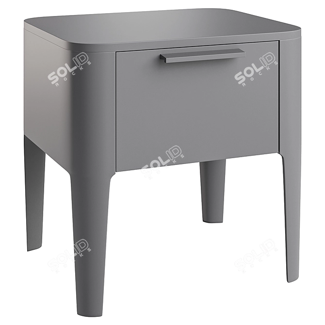 Ellipse Type 1-Drawer Nightstand 3D model image 2
