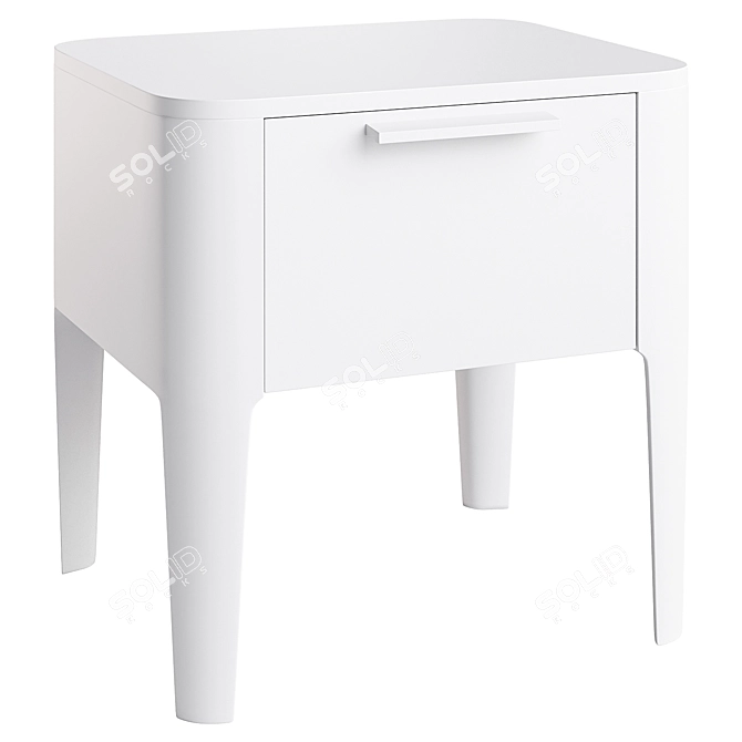 Ellipse Type 1-Drawer Nightstand 3D model image 3