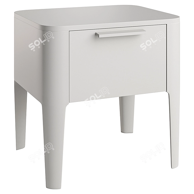 Ellipse Type 1-Drawer Nightstand 3D model image 4