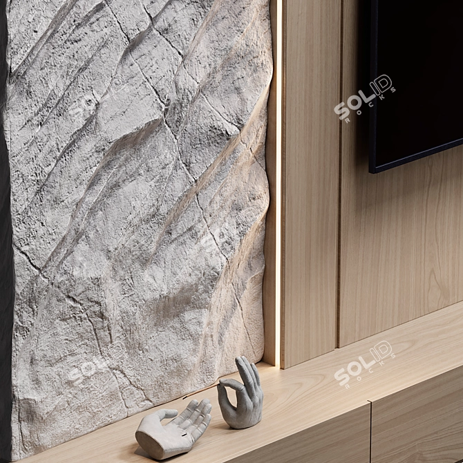 Modern TV Wall 05 3D Model製品 3D model image 2