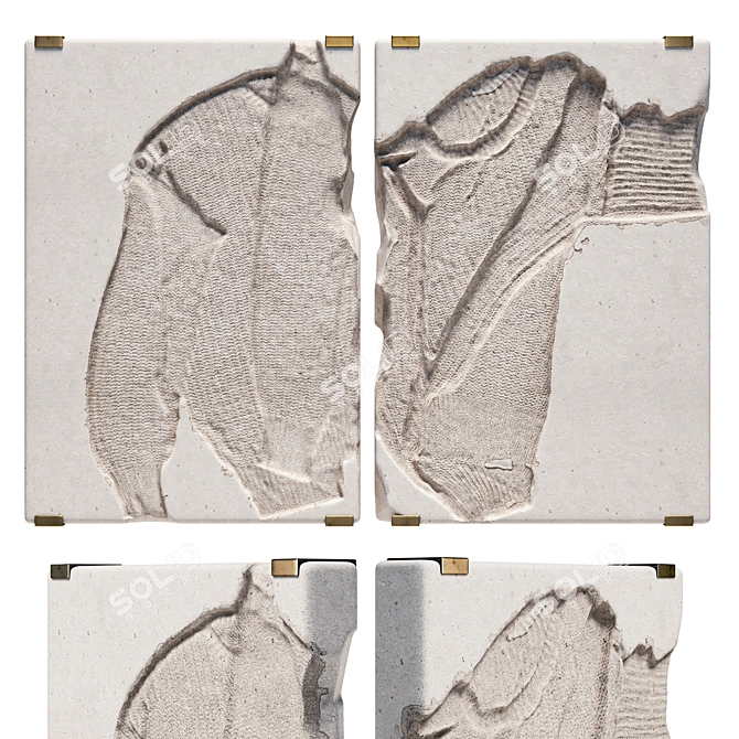 Mixed-Media Torso Art Sculptures 3D model image 1