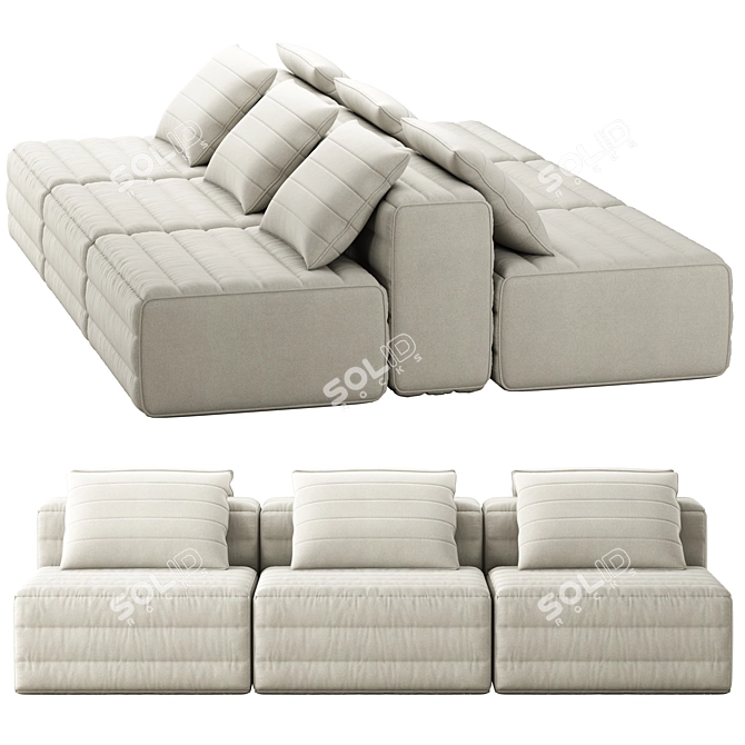 Modern D Design Sofa with OBJ Format 3D model image 3