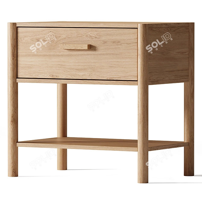 Axel III Timber Side Table 3D model image 1