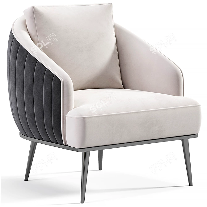 Sleek Shelbi Armchair: Modern Elegance 3D model image 2