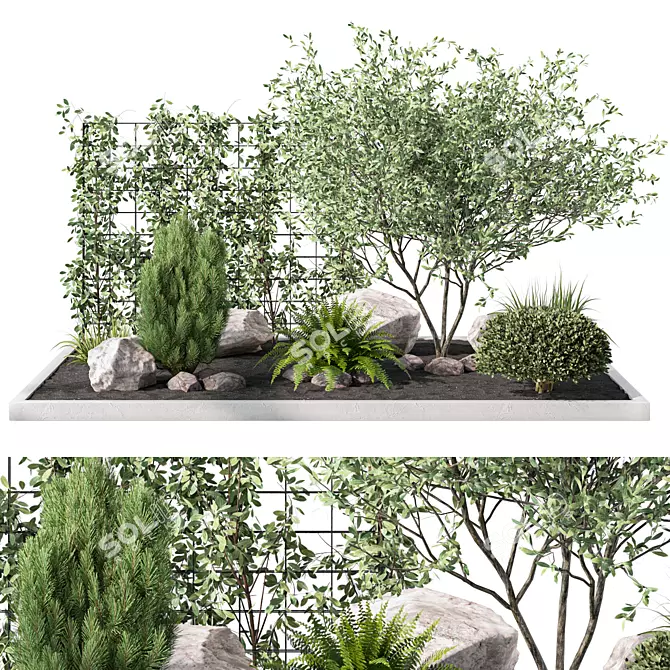 Botanical Garden Set: Lush Greenery 3D model image 5