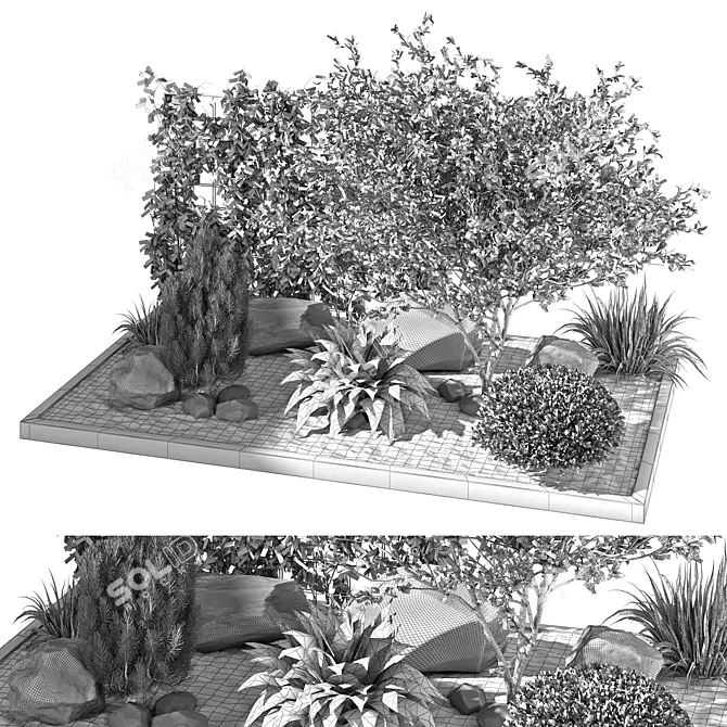 Botanical Garden Set: Lush Greenery 3D model image 6