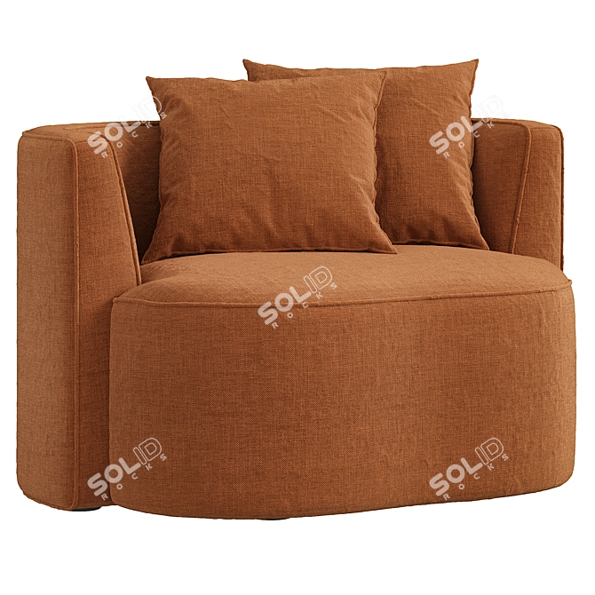 Modern Minimalist NOS Armchair Design 3D model image 2
