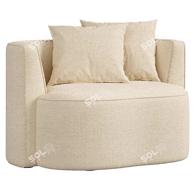 Modern Minimalist NOS Armchair Design 3D model image 3