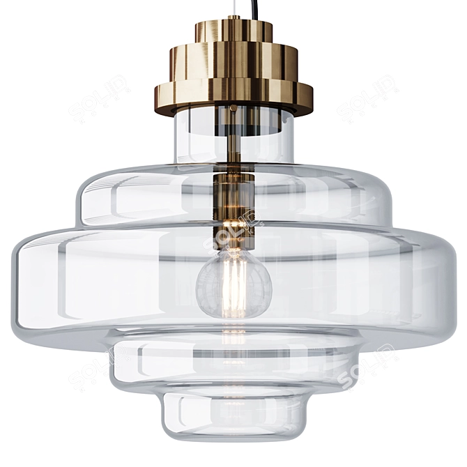 Modern Glass Pendant Lamp by Kaishi 3D model image 1