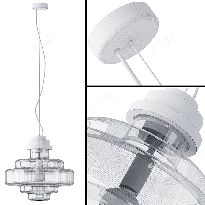 Modern Glass Pendant Lamp by Kaishi 3D model image 3
