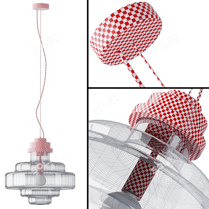 Modern Glass Pendant Lamp by Kaishi 3D model image 4