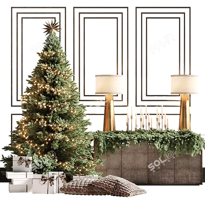 Elegant 7ft Christmas Tree 3D model image 3