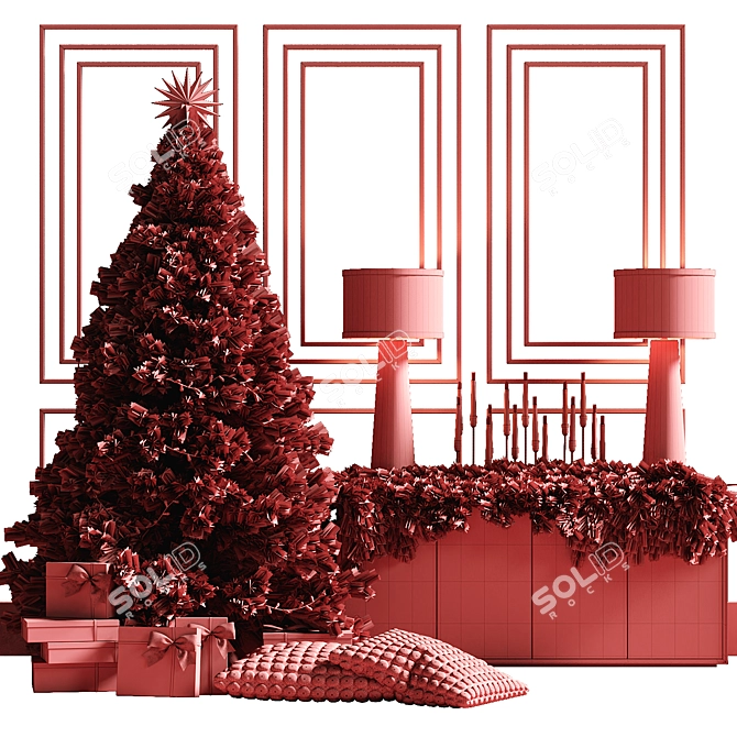 Elegant 7ft Christmas Tree 3D model image 4