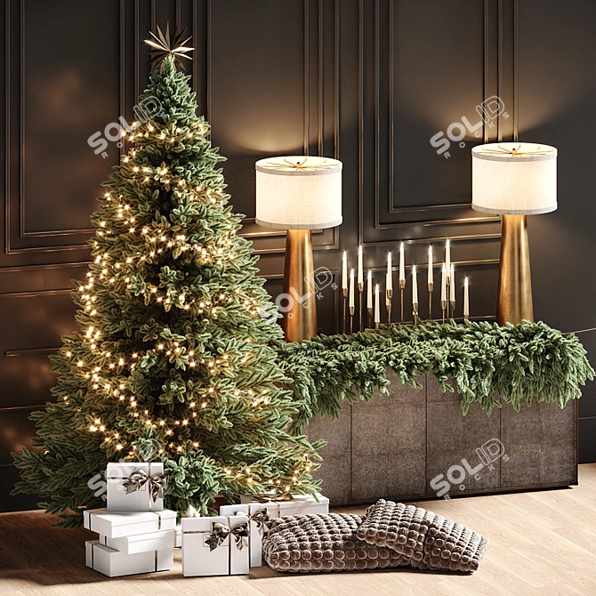 Elegant 7ft Christmas Tree 3D model image 5