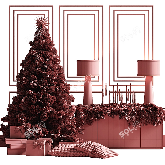 Elegant 7ft Christmas Tree 3D model image 7