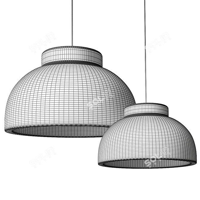Modern Grain Pendant Lamp Ø39, Ø59 3D model image 4
