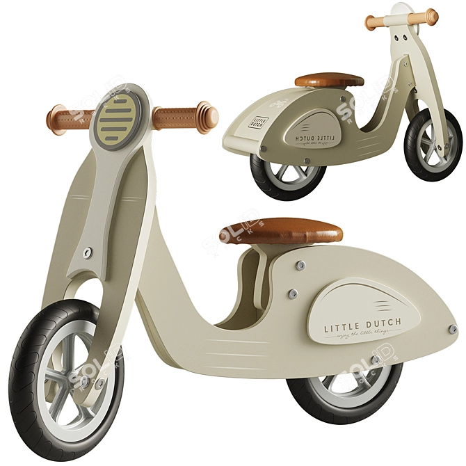 "Little Dutch Olive Kids Scooter 3D model image 1