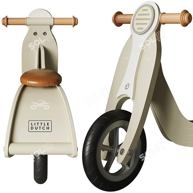 "Little Dutch Olive Kids Scooter 3D model image 2