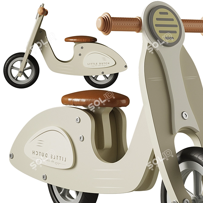 "Little Dutch Olive Kids Scooter 3D model image 3