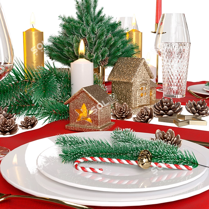 Festive Table Setting 3D model image 3