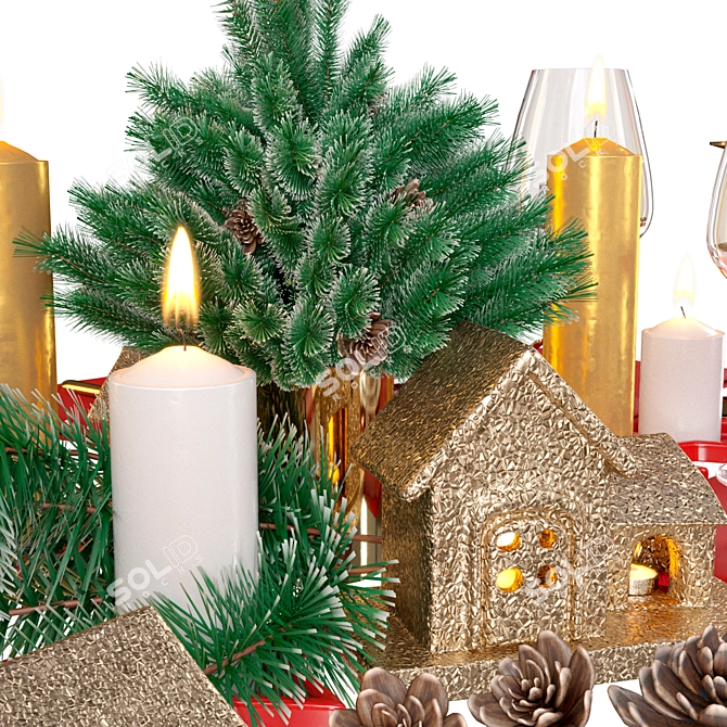 Festive Table Setting 3D model image 4