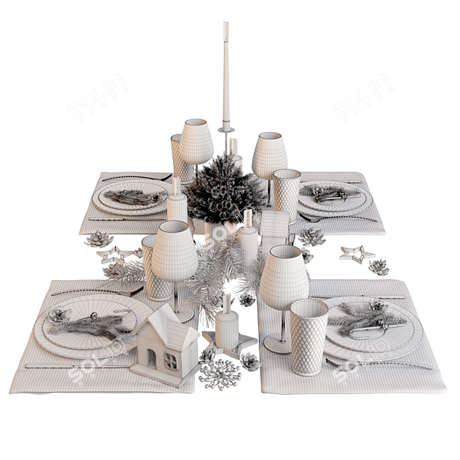 Festive Table Setting 3D model image 5