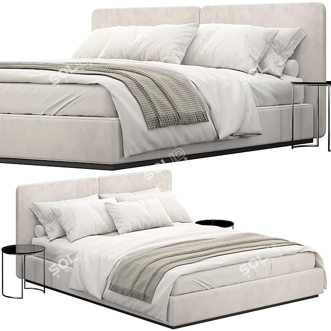 Modern Bed Design 3D Model 3D model image 1