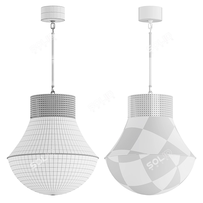 White Glass Large Pendant 3D model image 3