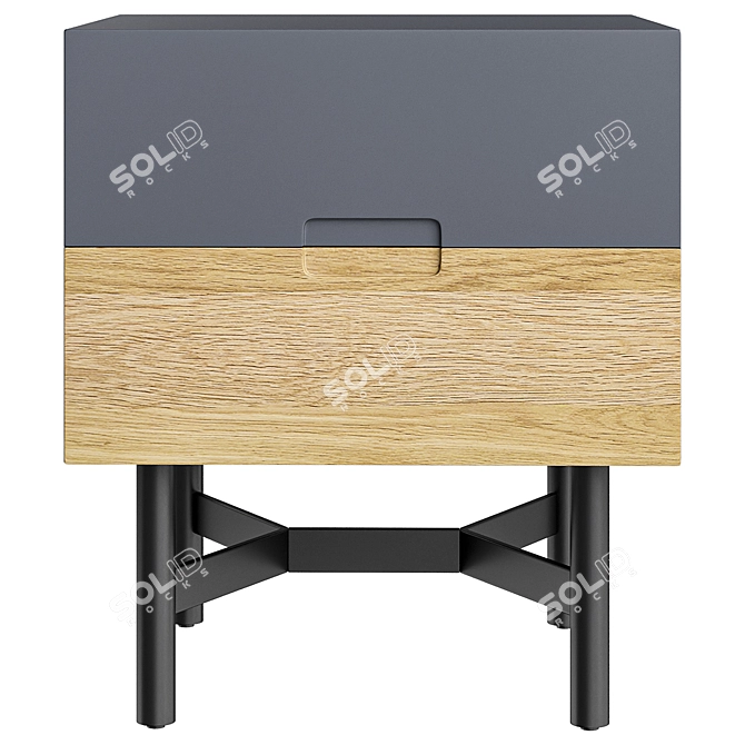LORA Bedside Table 2 Drawers 3D model image 2