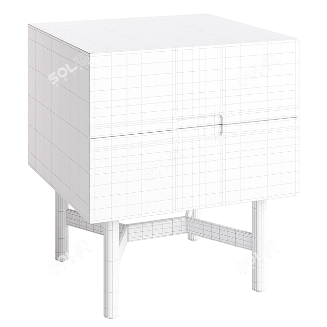 LORA Bedside Table 2 Drawers 3D model image 3