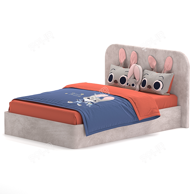 Kid Bed Set 01 Dimensions 3D model image 3