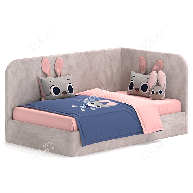 Kid Bed Set 01 Dimensions 3D model image 5